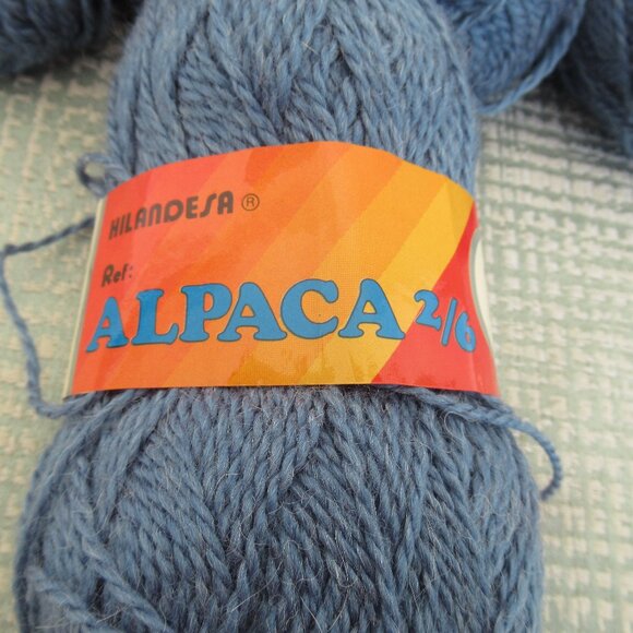 Lot of 5 Skeins Hilandesa ALPACA 2/6 Yarn, Acrylic & Alpaca Color 6 ~ Blue - Picture 3 of 9